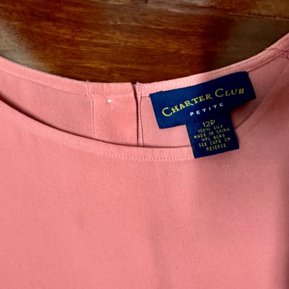 Charter Club Silk Sleeveless Top 12P - Picture 3 of 5
